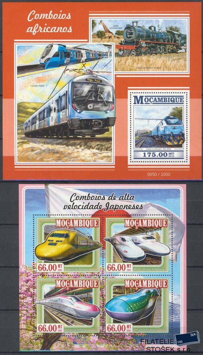 Mocambique známky Mi 7225-8+Bl.985