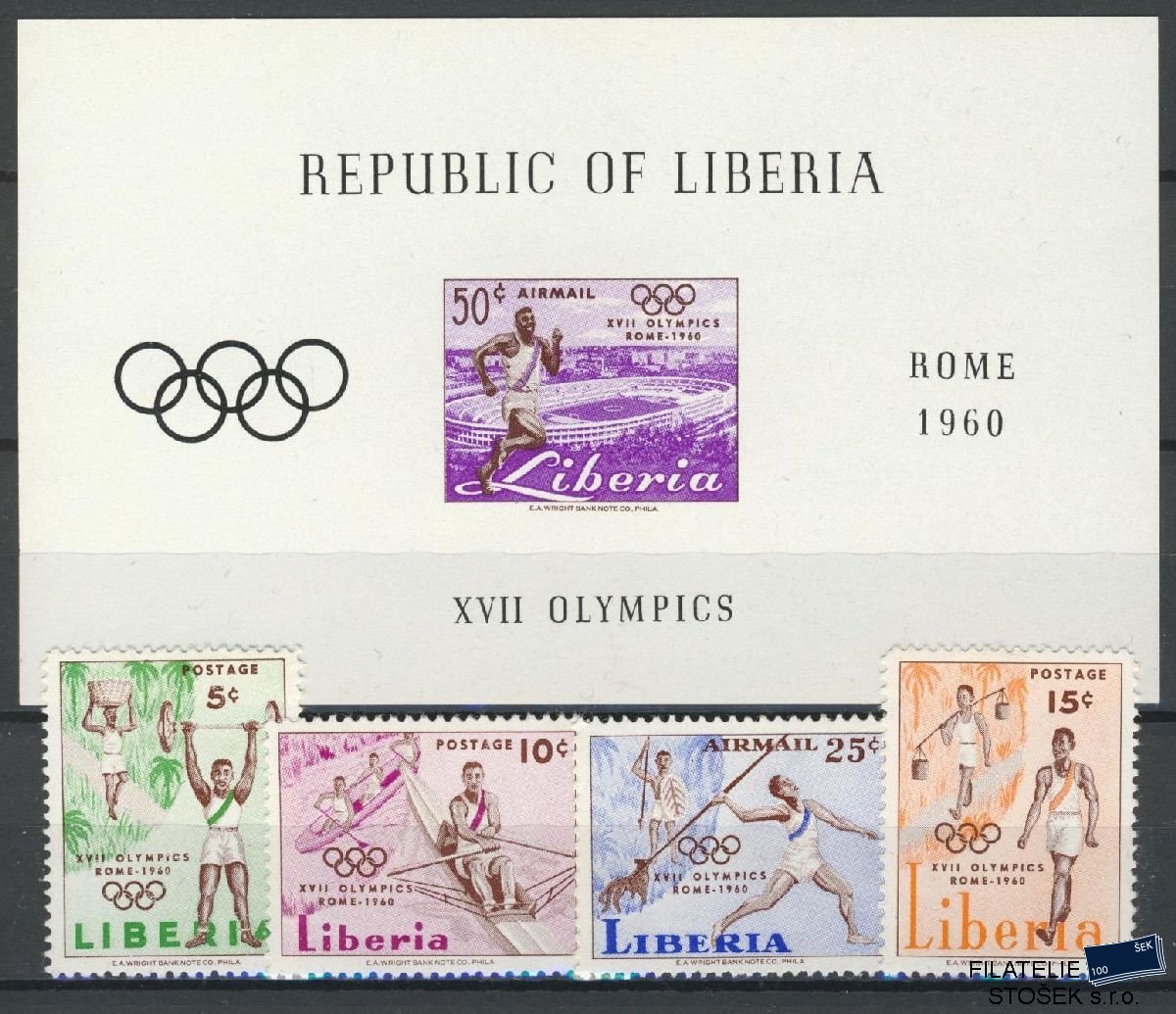 Liberia známky MI 552-55 + Bl 16