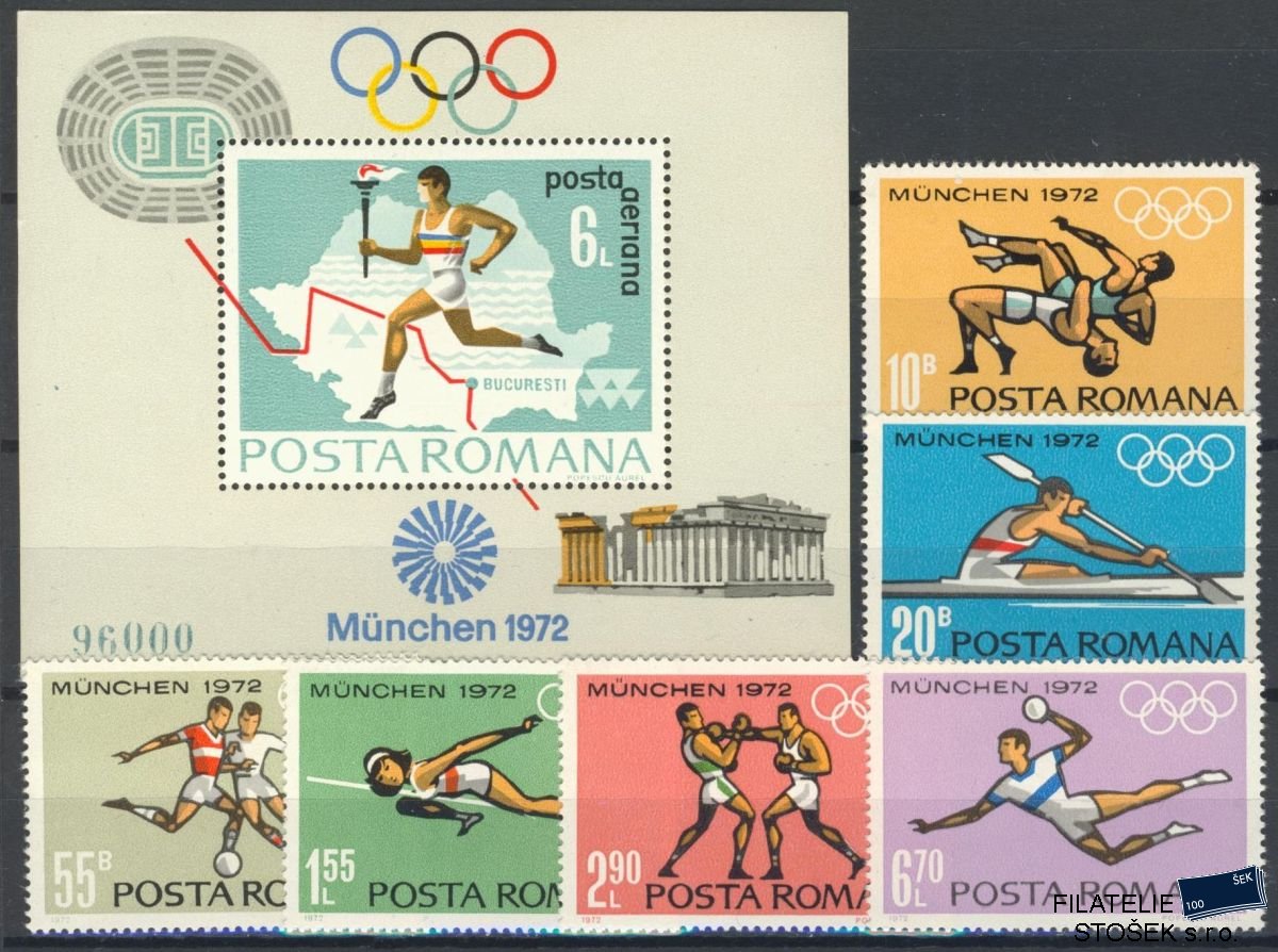 Rumunsko známky Mi 3012-7+Bl.93