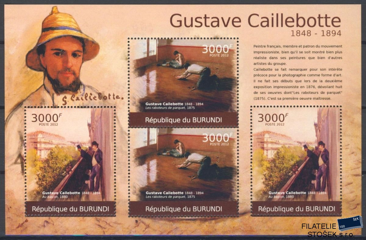 Burundi známky Mi 2371-4 Gustave Caillebotte