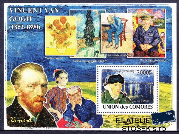 Comores známky - Umění - Vincent van Gogh