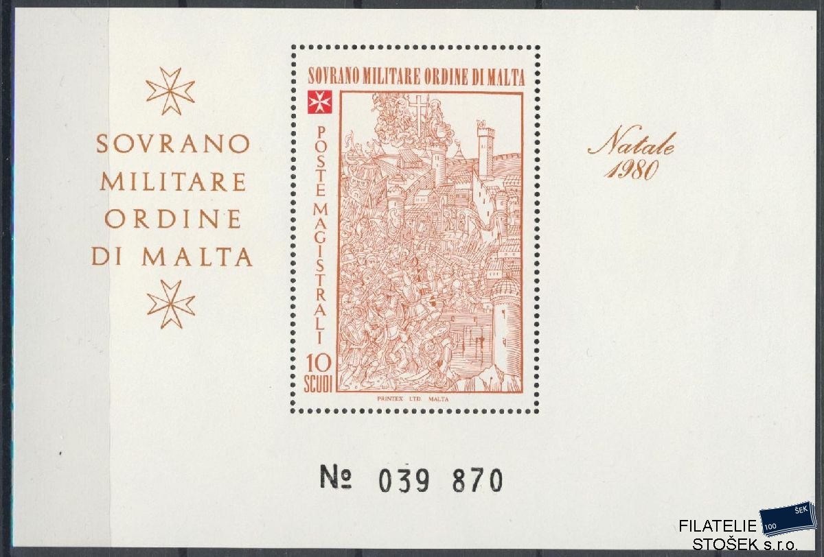 Řád Maltézských rytířů známky Sassone Blok 14