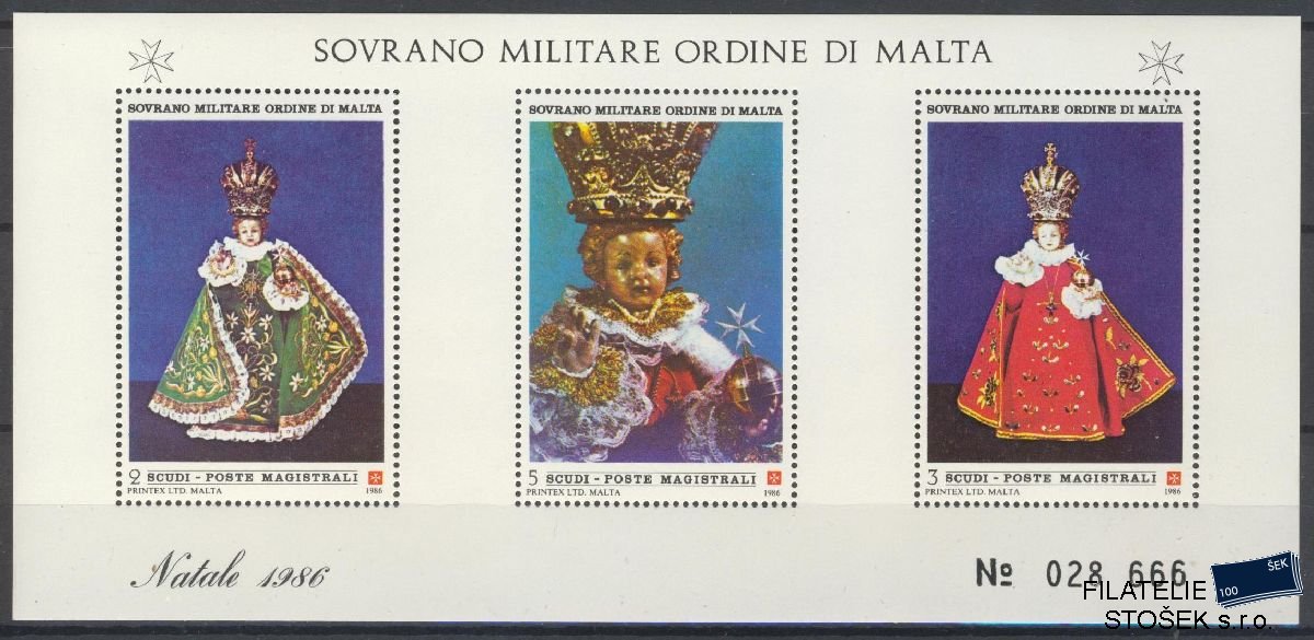 Řád Maltézských rytířů známky Sassone Blok 20