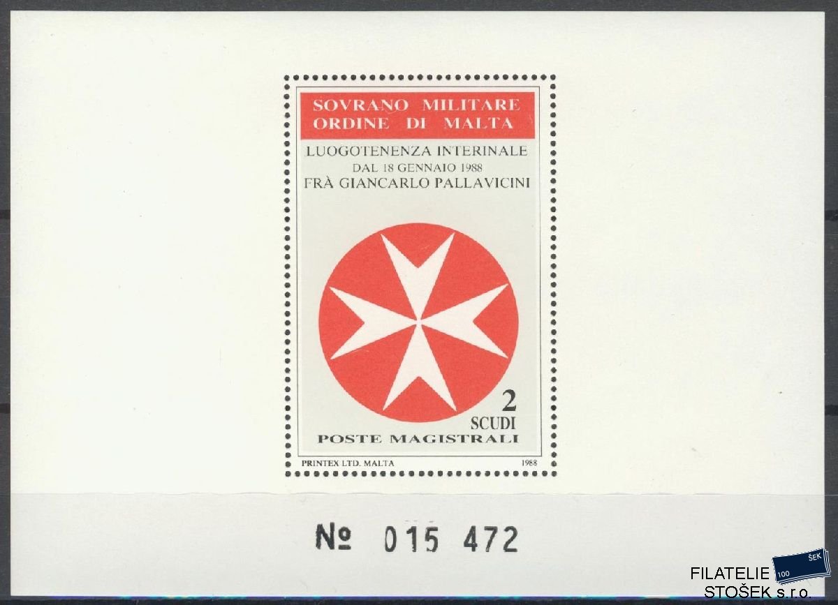 Řád Maltézských rytířů známky Sassone Blok 24