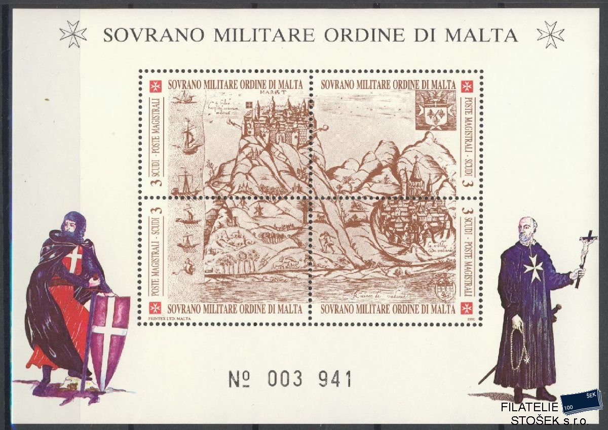 Řád Maltézských rytířů známky Sassone Blok 29