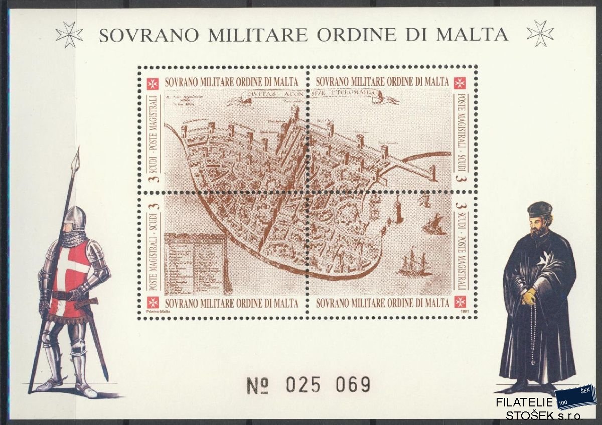 Řád Maltézských rytířů známky Sassone Blok 31