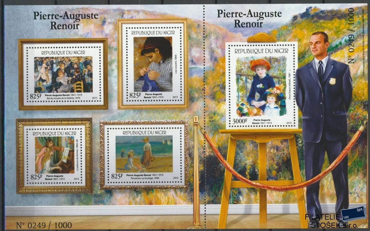Niger známky Mi 3702-6 Pierre-Auguste Renoir