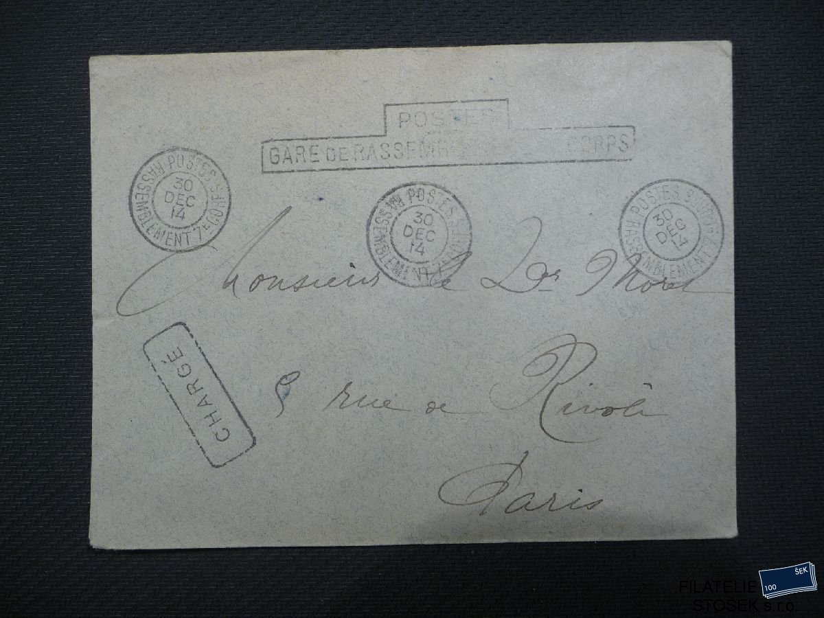 Francie celistvosti - Polní pošta 1914 - Paris