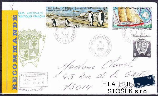 Antarktida fr. dopis frankovaný Mi 285-6+296