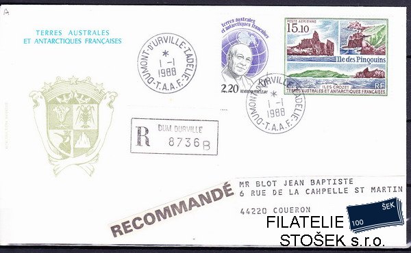 Antarktida fr. dopis frankovaný Mi 234+238