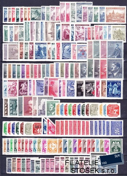 Protektorát známky kompletní sbírka na kartičce A 5