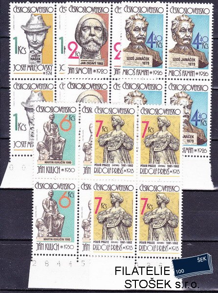 ČSSR známky 2563-7 Čtyřbloky krajové