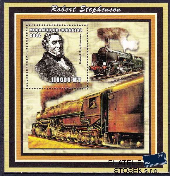 Mocambique známky - Železnice-Robert Stephenson