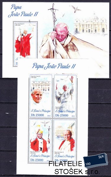 St.Thomas známky Mi 5331-4+Bl.926 Papež Jan Pavel II