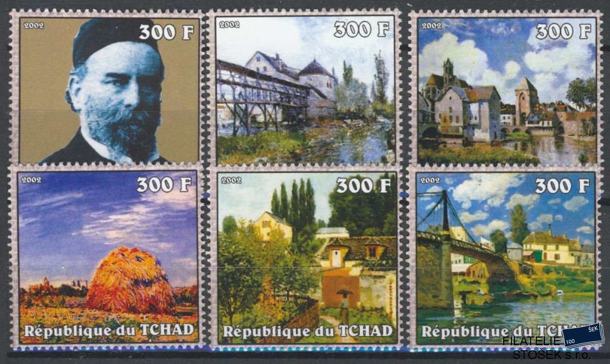 Tchad známky Mi 2322-7 Alfred Sisley