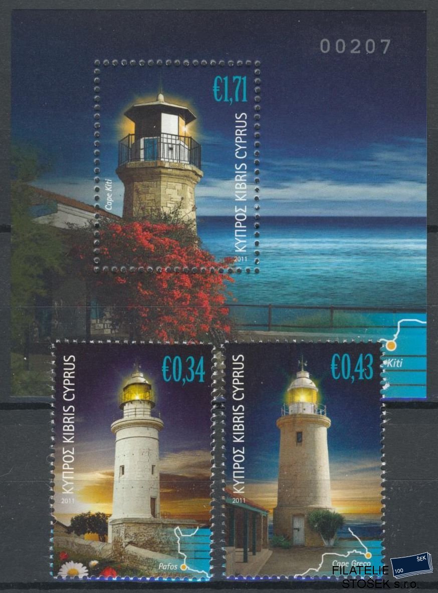 Kypr známky Mi 1210-11+Bl.35