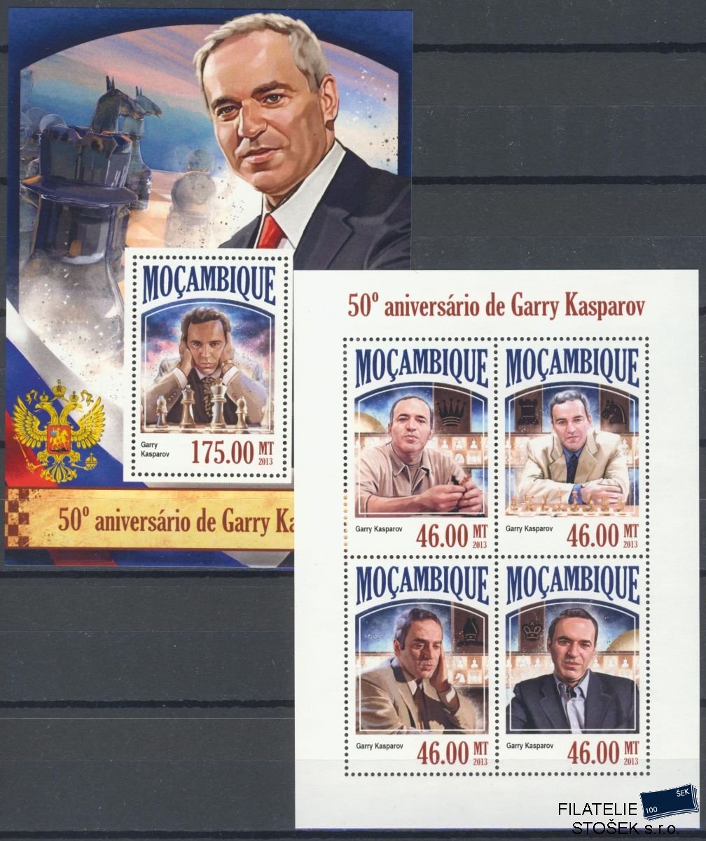 Mocambique známky Mi 7042-5+Bl.848 Garry Kasparov