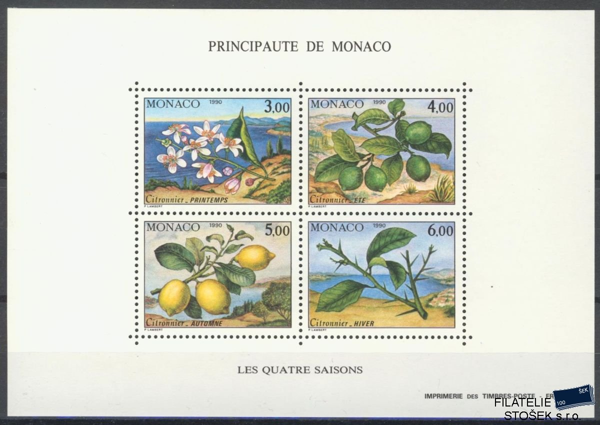 Monako známky Mi 1990-3 - Bl.49