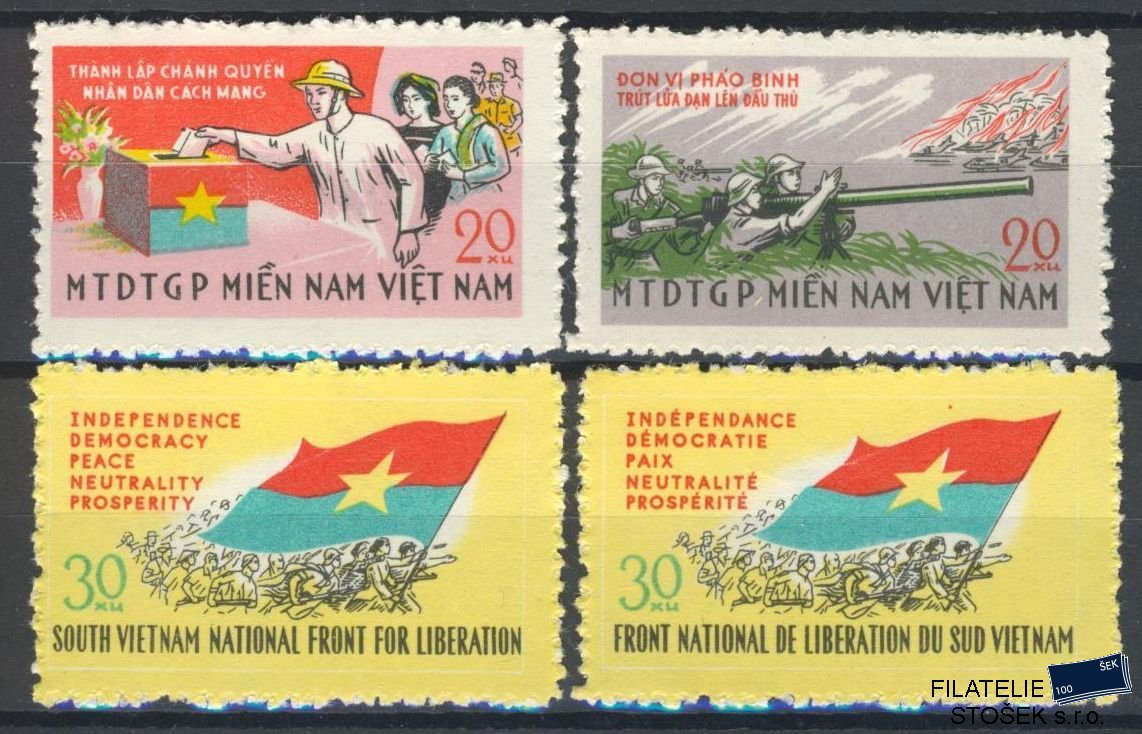 Vietnam vydání pro Vietcong známky Mi 19-22