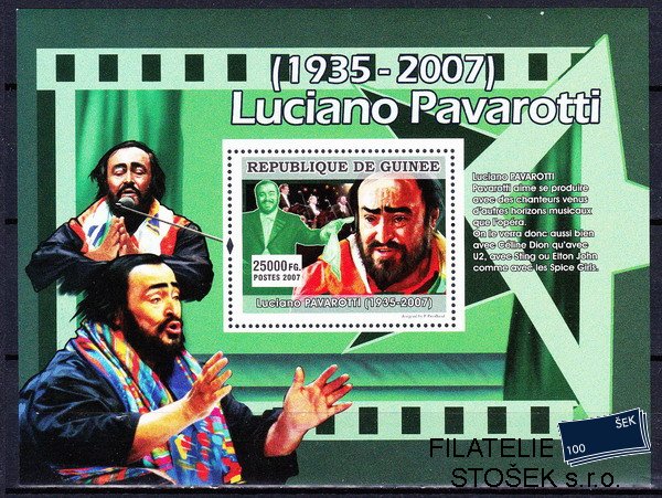 Guinea známky Mi 4934 - Bl.1307 Luciano Pavaroti