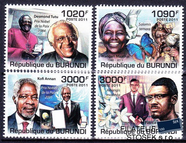 Burundi známky Mi 2242-5 Kofi Annan, Patrice Lumumba