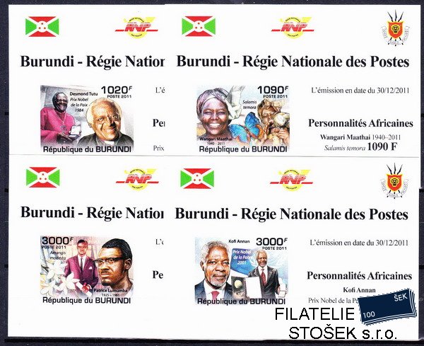 Burundi známky Mi 2242-5 B Patrice Lumumba, Kofi Annan