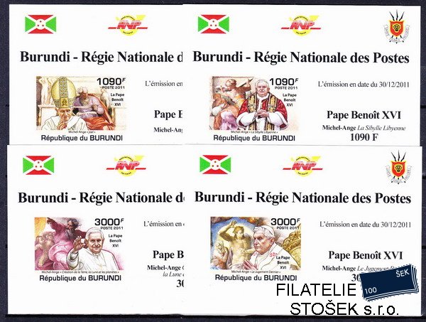 Burundi známky Mi 2190-3 B papež Benedikt