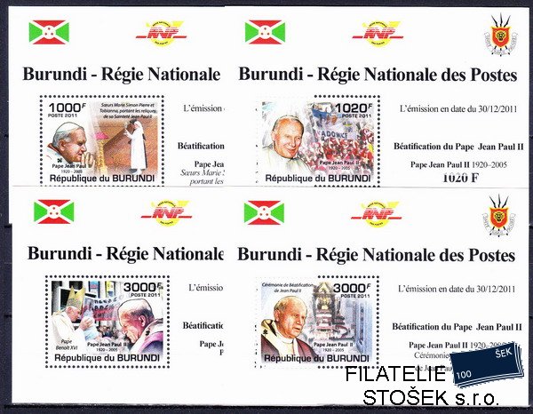 Burundi známky Mi 2146-9 papež Jan Pavel II