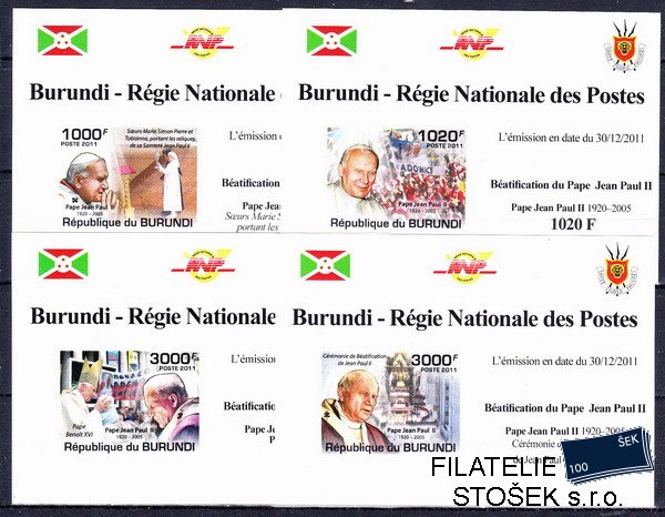 Burundi známky Mi 2146-9 B papež Jan Pavel II