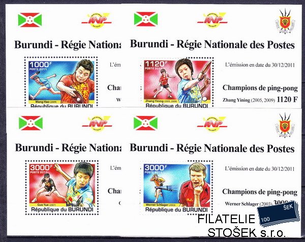 Burundi známky Mi 2178-81 Stolní tenis