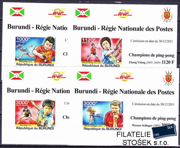 Burundi známky Mi 2178-81 B Stolní tenis
