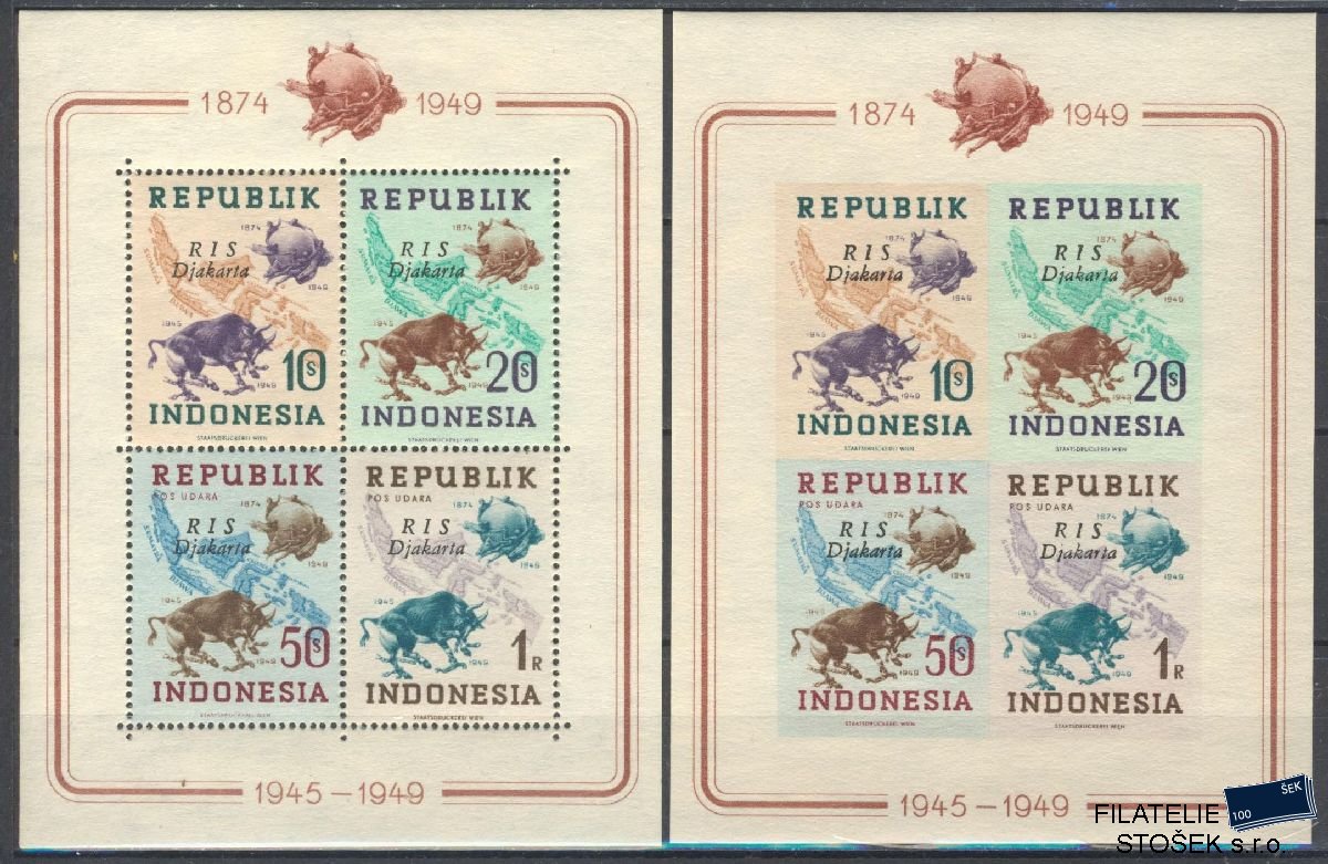 Indonesie známky Mi Blok 1 A+B - UPU
