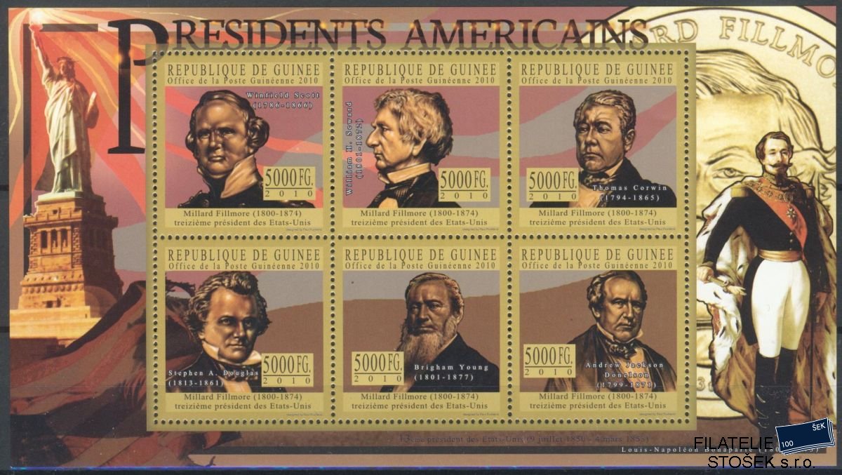 Guinea známky Mi 7988-93 prezidenti USA