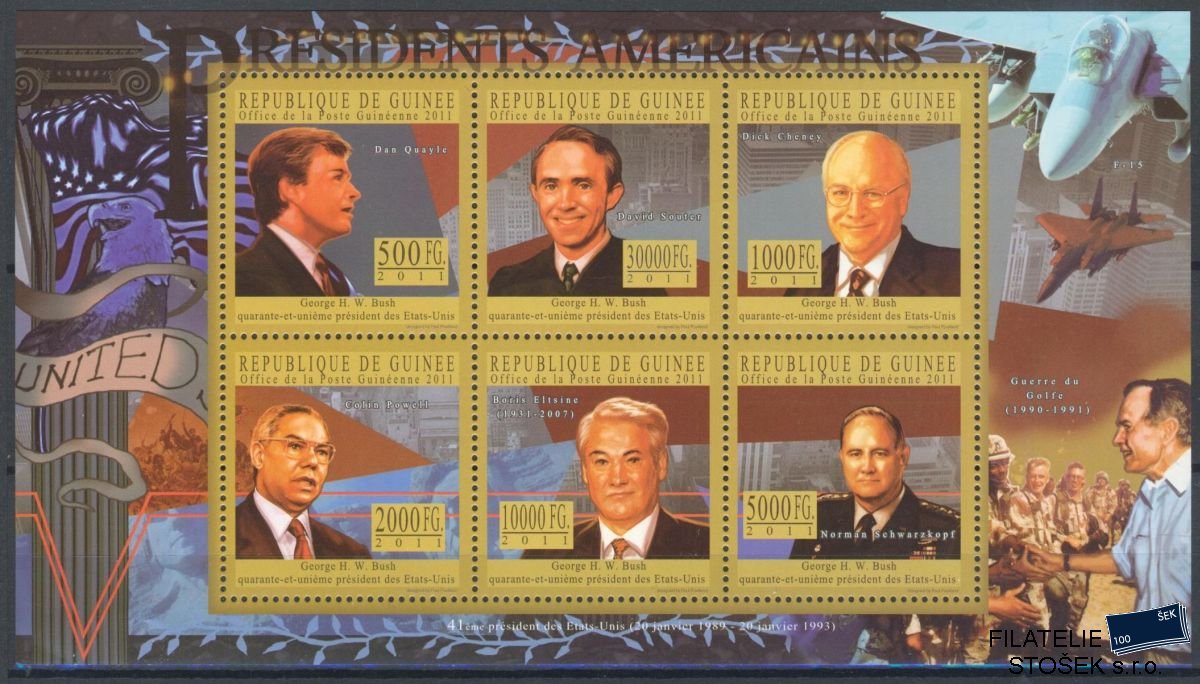 Guinea známky Mi 8152-7 prezidenti USA
