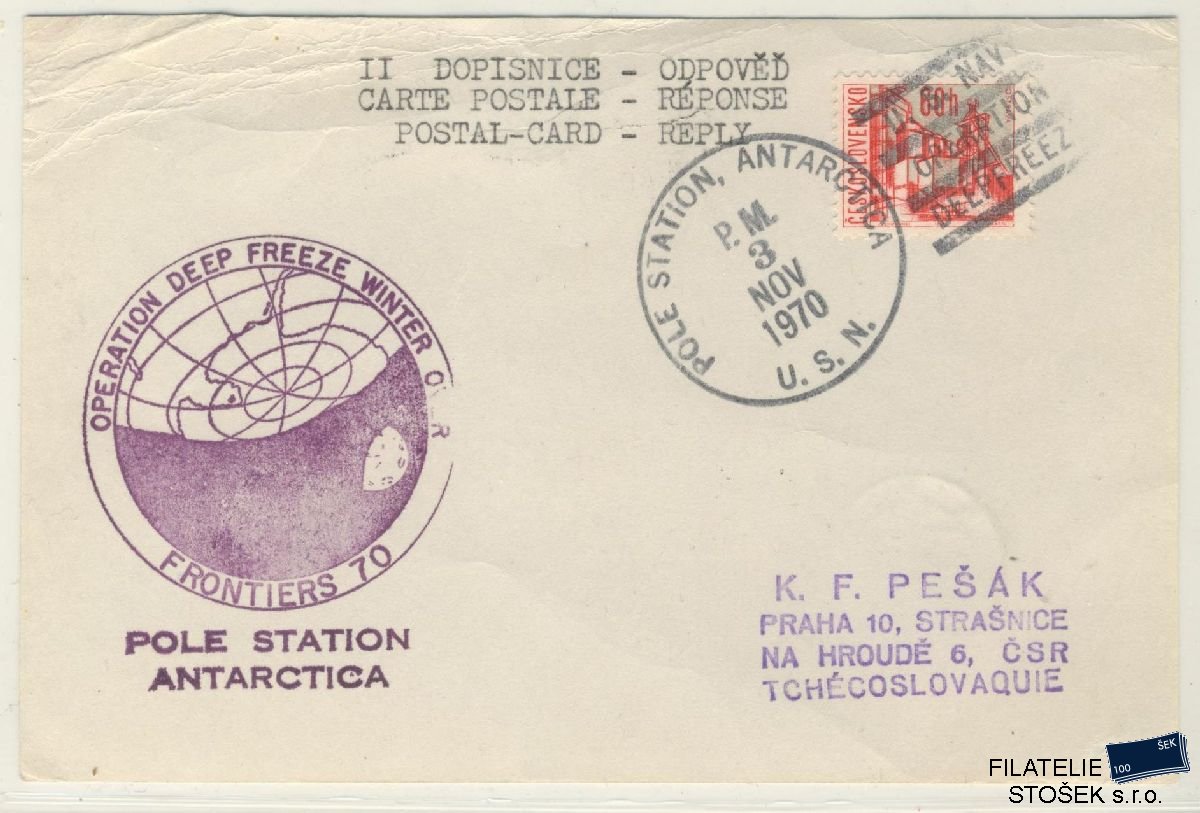 ČSSR celistvosti Expedice 1970 - Antarktida
