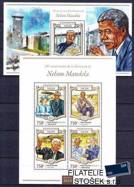 Niger známky Mi 3830-3+Bl.420 Nelson Mandela