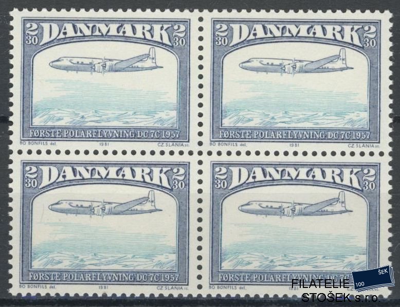 Dánsko známky Mi 743 Čtyřblok