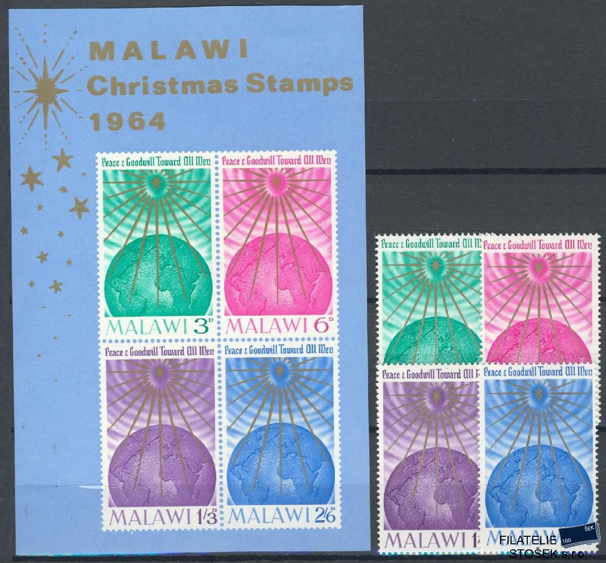 Malawi známky Mi 19-22 + Bl 1