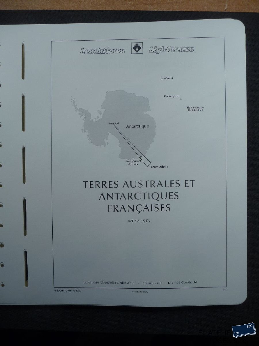 Francouzská Antarktida zasklené listy Leuchtturm 1948-89