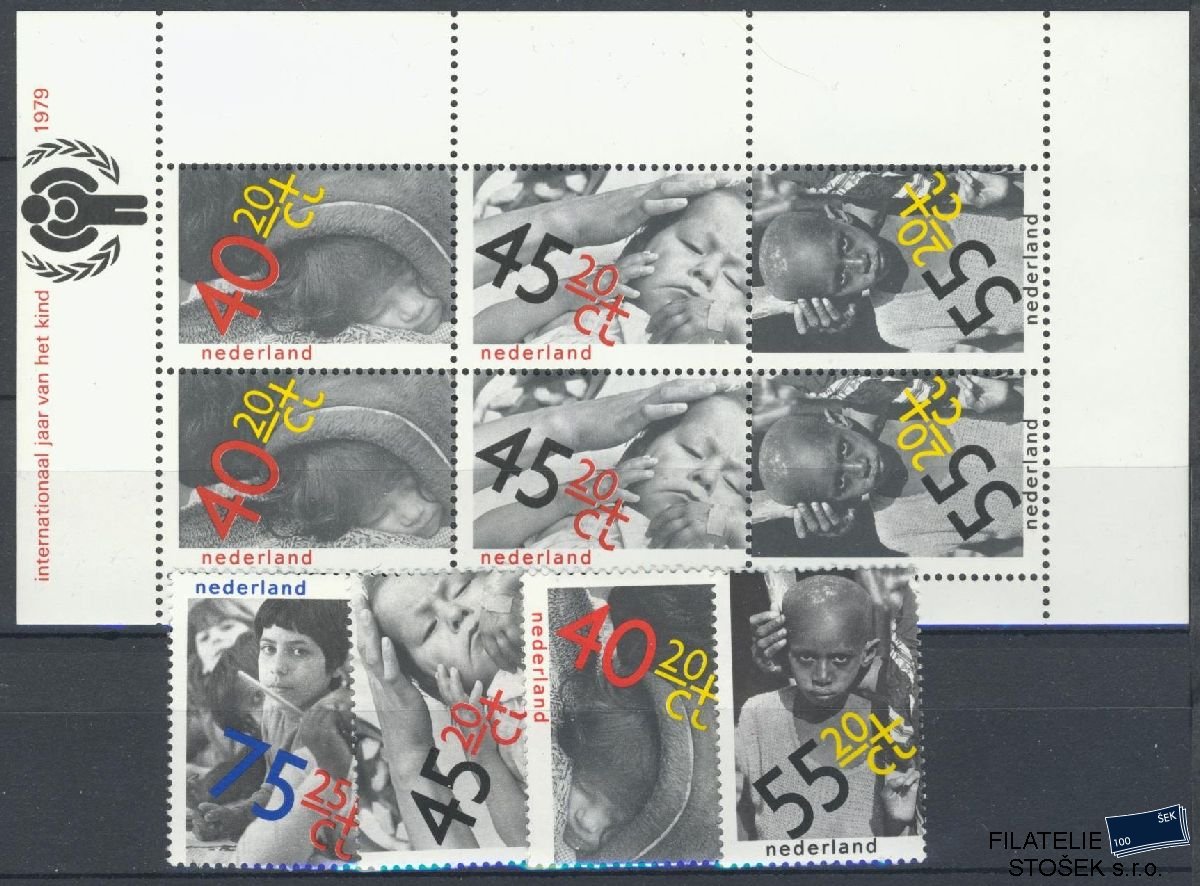Holandsko známky Mi 1147-50 + Bl 20