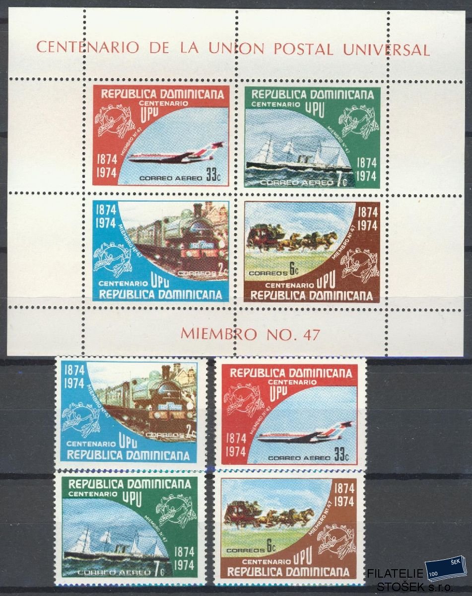 Dominicana známky Mi 1068-71 + Bl 57