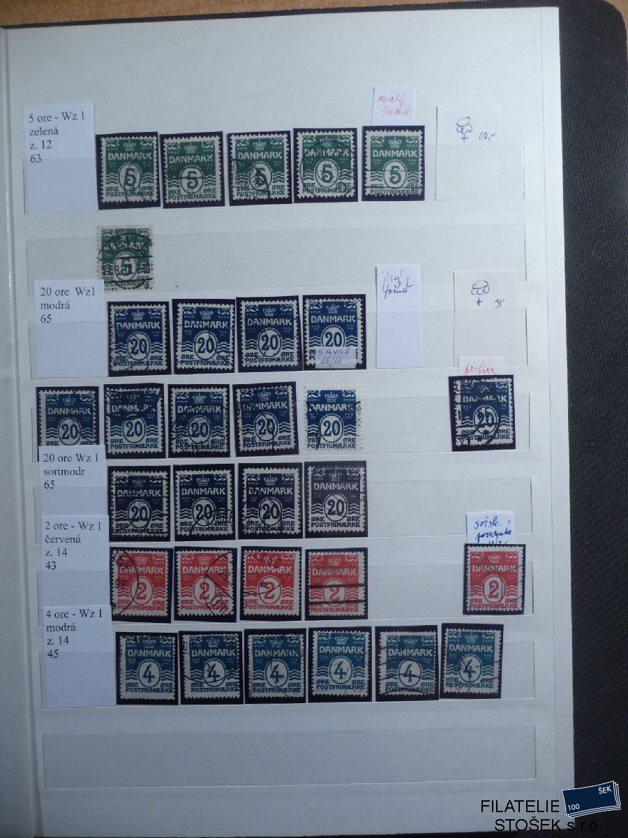 Dánsko známky Mi 43,45,63-65 Sestava