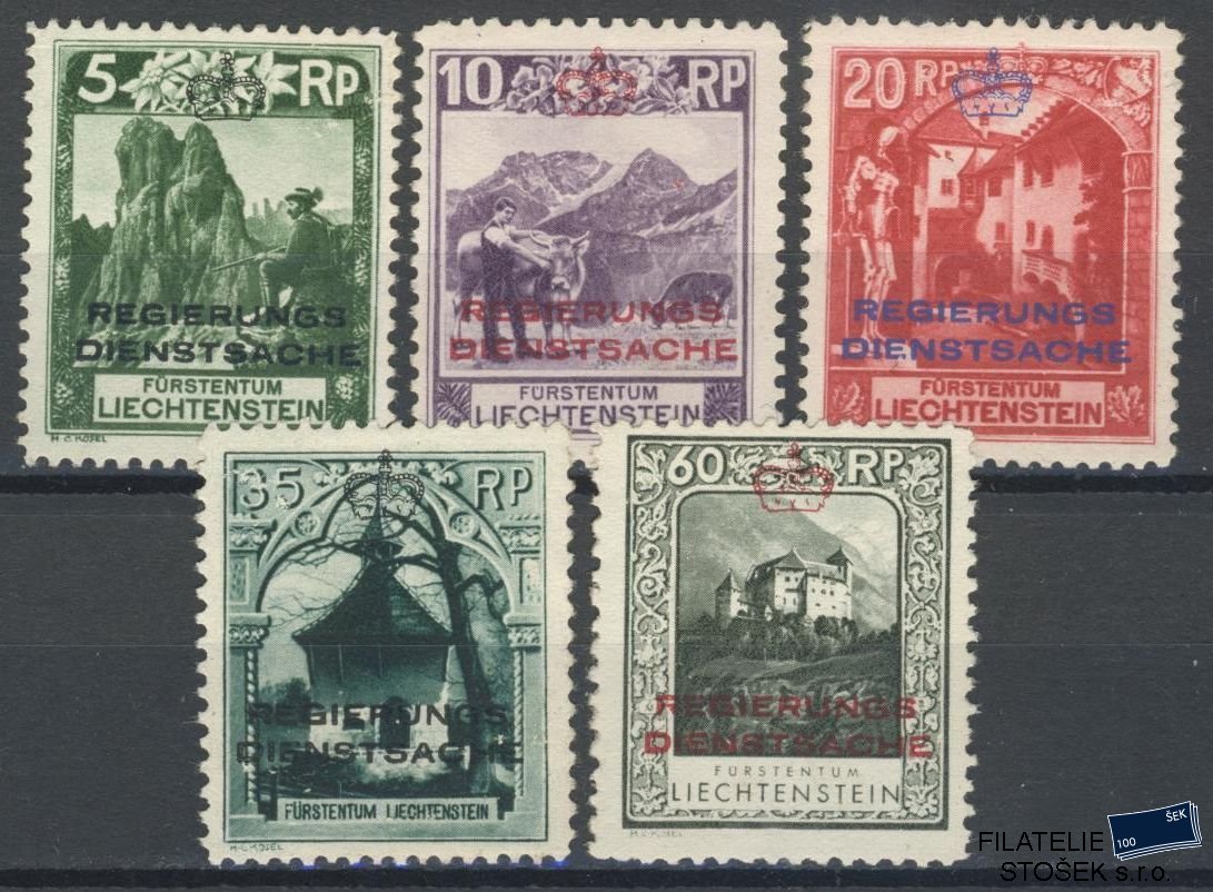 Liechtenstein známky Mi D 1-8 NK Bez lepu
