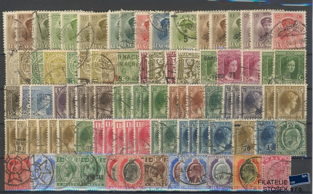 Lucembursko známky - sestava známek na kartičce A 5