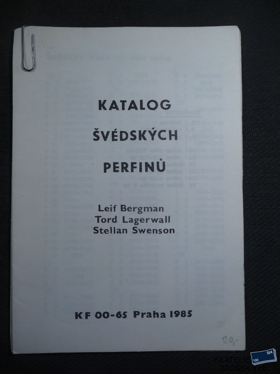 Katalog perfinů - Švédsko - Bergman, Lagerwall, Swenson