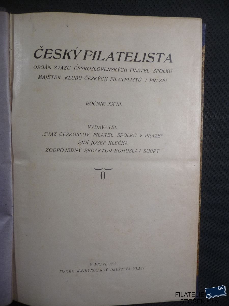 Časopisy Český Filatelista 1922