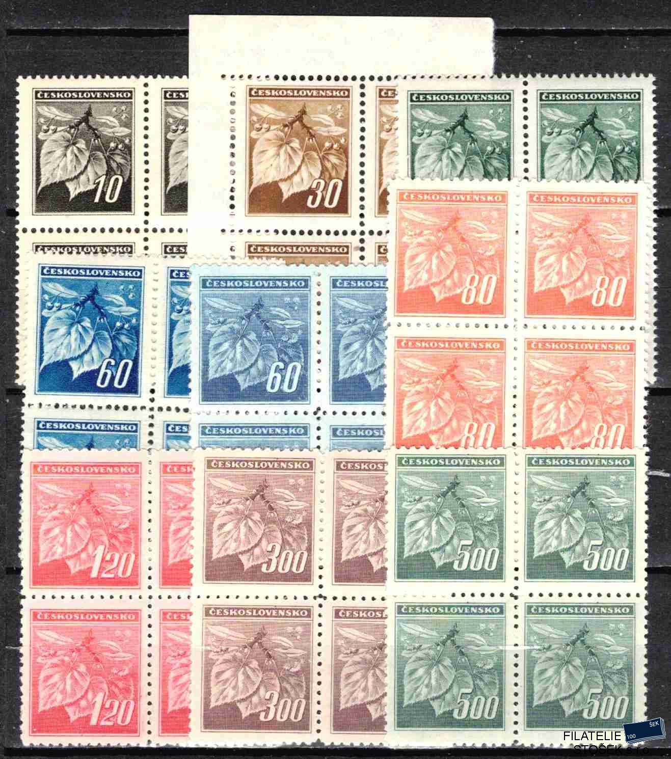 ČSSR známky 372-80 Čtyřbloky