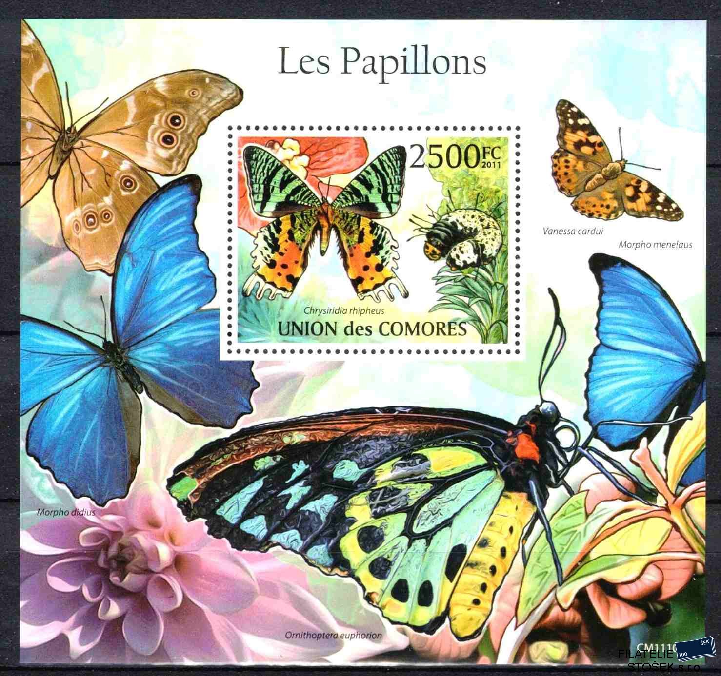 Comores známky Mi 2994 - Bl.621. Motýli
