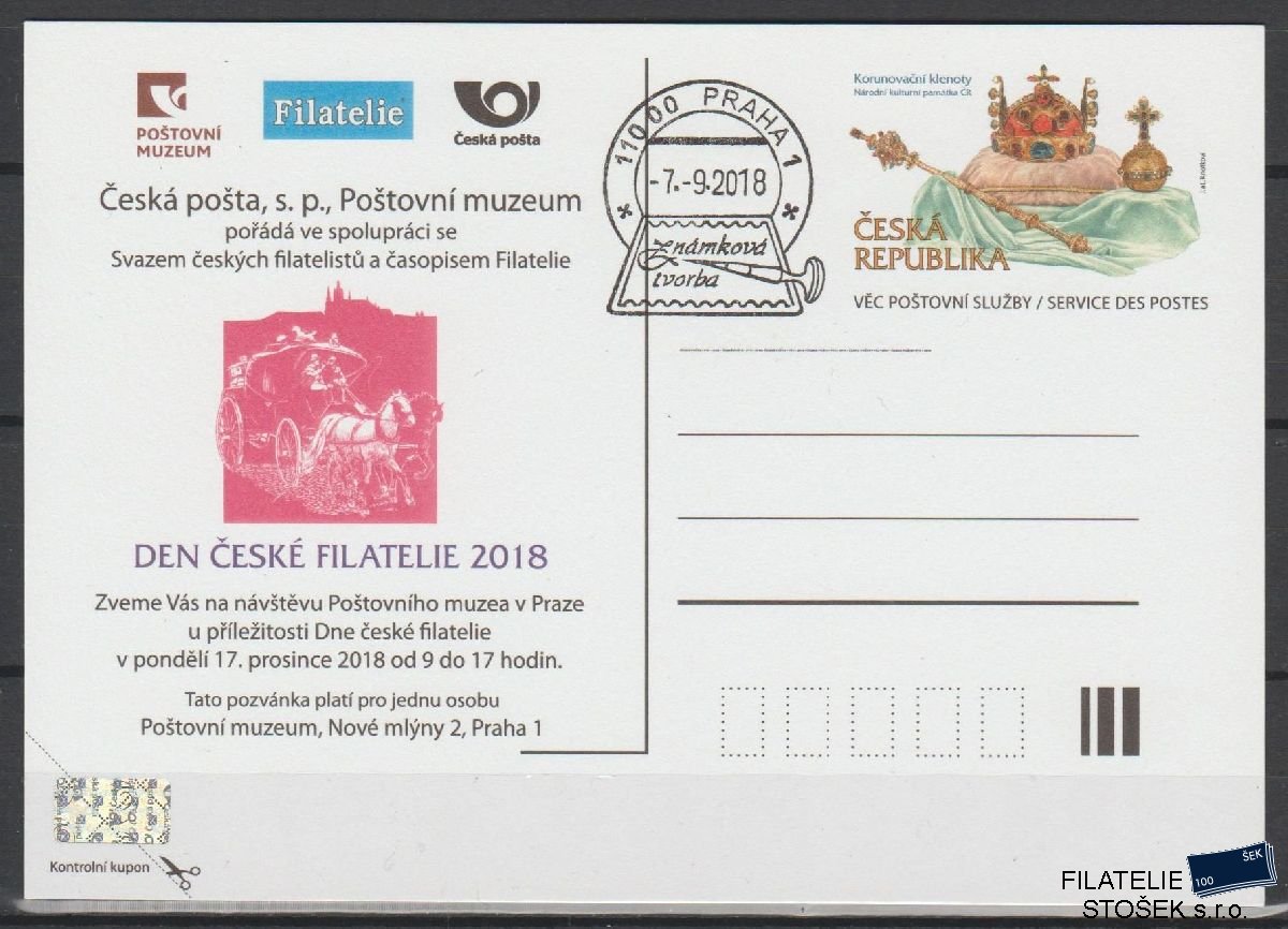 ČR celistvosti CSD 1 - Den České filatelie 2018