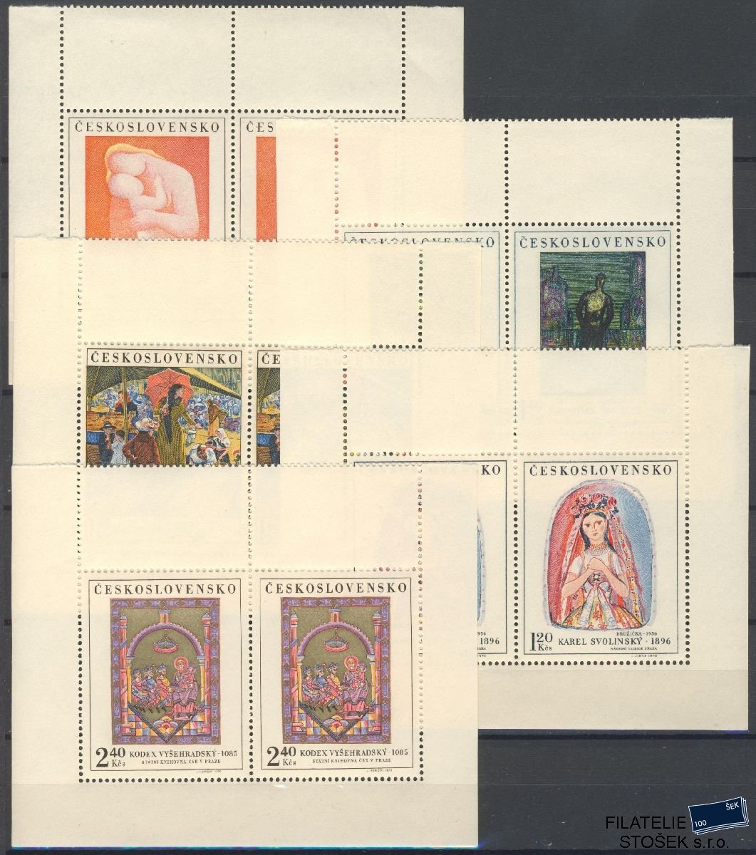 ČSSR známky 1853-57 Kupóny 2x